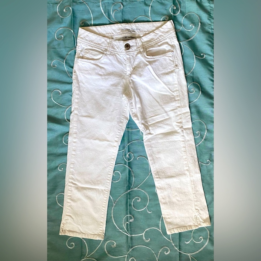 Banana Republic Classic white crop jeans